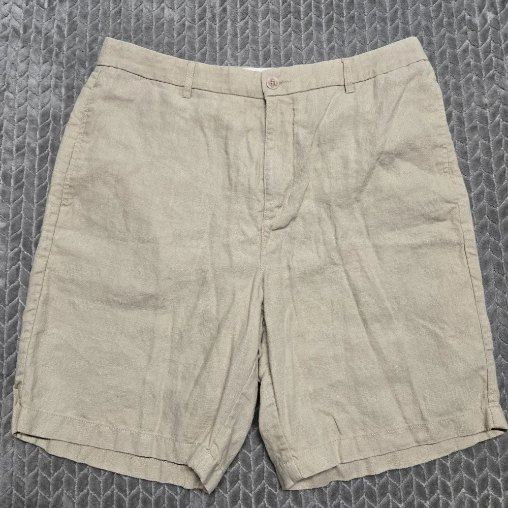 BRITISH INDIA Traveler Size 36 Shorts Lightweight 100% LINEN Beach Vacay Resort